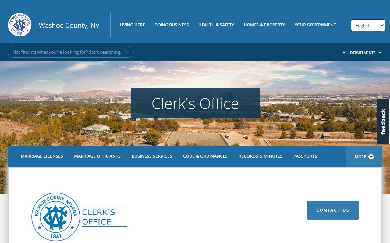 Washoe County criminal court records and County Clerk source page